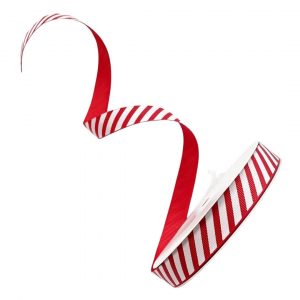 Candy Stripe Grosgrain Ribbon – Red & White – Giddy Square